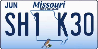 MO license plate SH1K3O