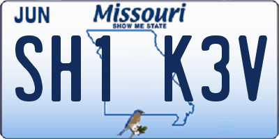 MO license plate SH1K3V
