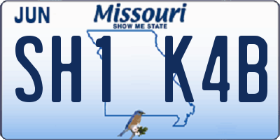 MO license plate SH1K4B