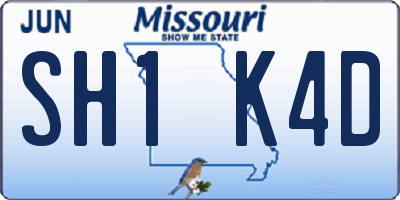 MO license plate SH1K4D