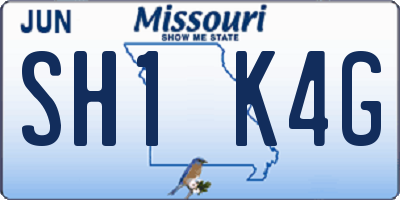 MO license plate SH1K4G