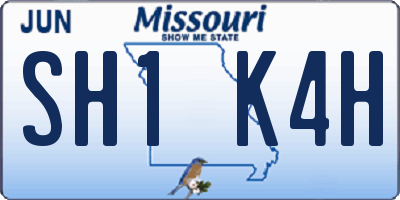 MO license plate SH1K4H