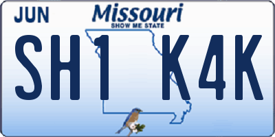 MO license plate SH1K4K