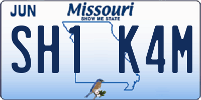 MO license plate SH1K4M