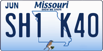 MO license plate SH1K4O