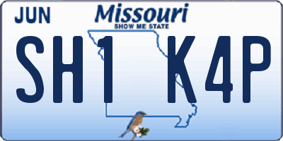 MO license plate SH1K4P