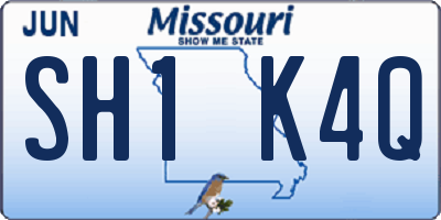 MO license plate SH1K4Q