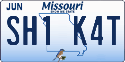 MO license plate SH1K4T