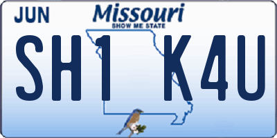 MO license plate SH1K4U