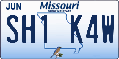 MO license plate SH1K4W