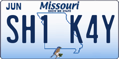 MO license plate SH1K4Y