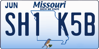 MO license plate SH1K5B