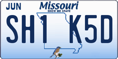 MO license plate SH1K5D