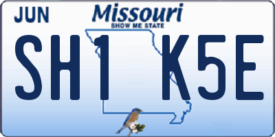 MO license plate SH1K5E