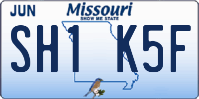 MO license plate SH1K5F