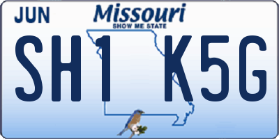 MO license plate SH1K5G
