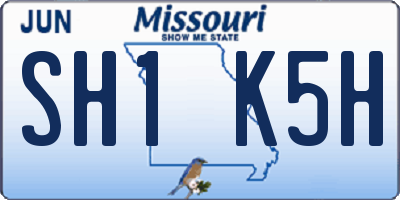 MO license plate SH1K5H
