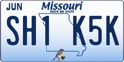 MO license plate SH1K5K