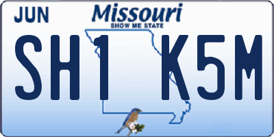 MO license plate SH1K5M