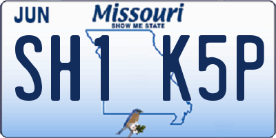 MO license plate SH1K5P