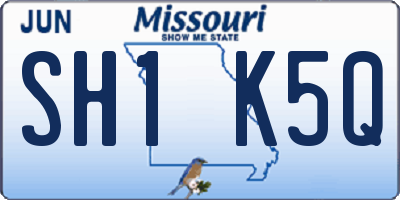 MO license plate SH1K5Q