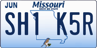 MO license plate SH1K5R