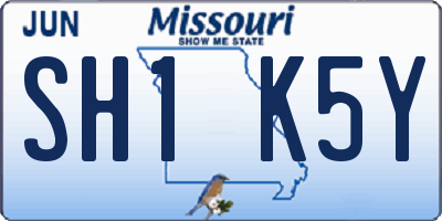 MO license plate SH1K5Y