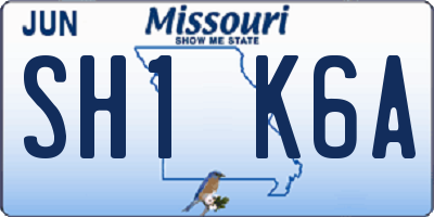 MO license plate SH1K6A