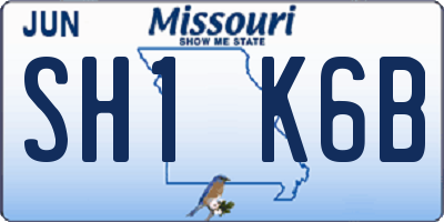 MO license plate SH1K6B