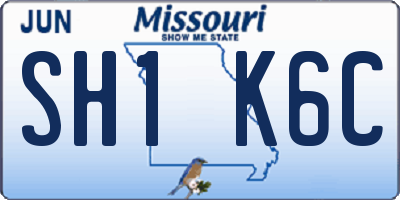 MO license plate SH1K6C