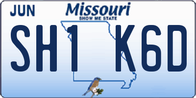 MO license plate SH1K6D