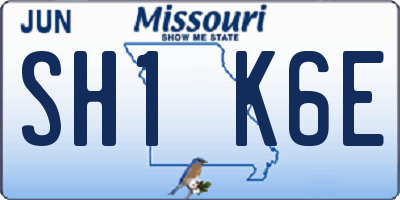 MO license plate SH1K6E