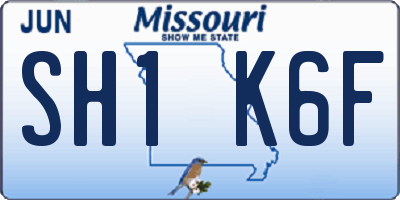 MO license plate SH1K6F