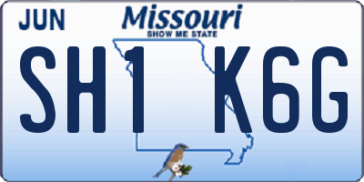 MO license plate SH1K6G