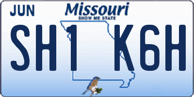 MO license plate SH1K6H