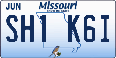 MO license plate SH1K6I