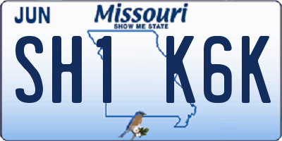 MO license plate SH1K6K