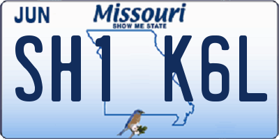 MO license plate SH1K6L