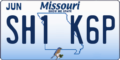 MO license plate SH1K6P