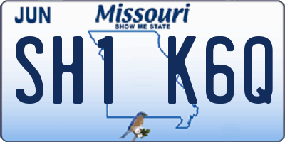 MO license plate SH1K6Q