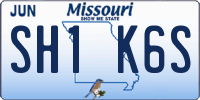 MO license plate SH1K6S