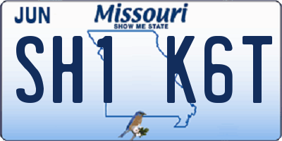 MO license plate SH1K6T