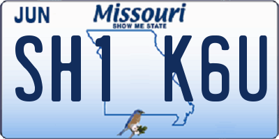 MO license plate SH1K6U