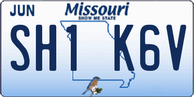 MO license plate SH1K6V