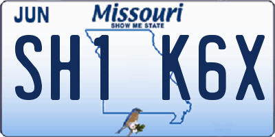 MO license plate SH1K6X