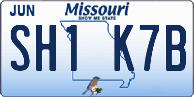 MO license plate SH1K7B