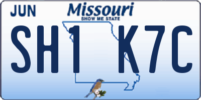 MO license plate SH1K7C