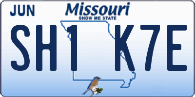 MO license plate SH1K7E