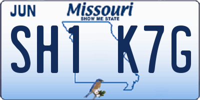 MO license plate SH1K7G