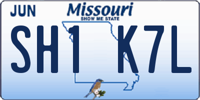 MO license plate SH1K7L